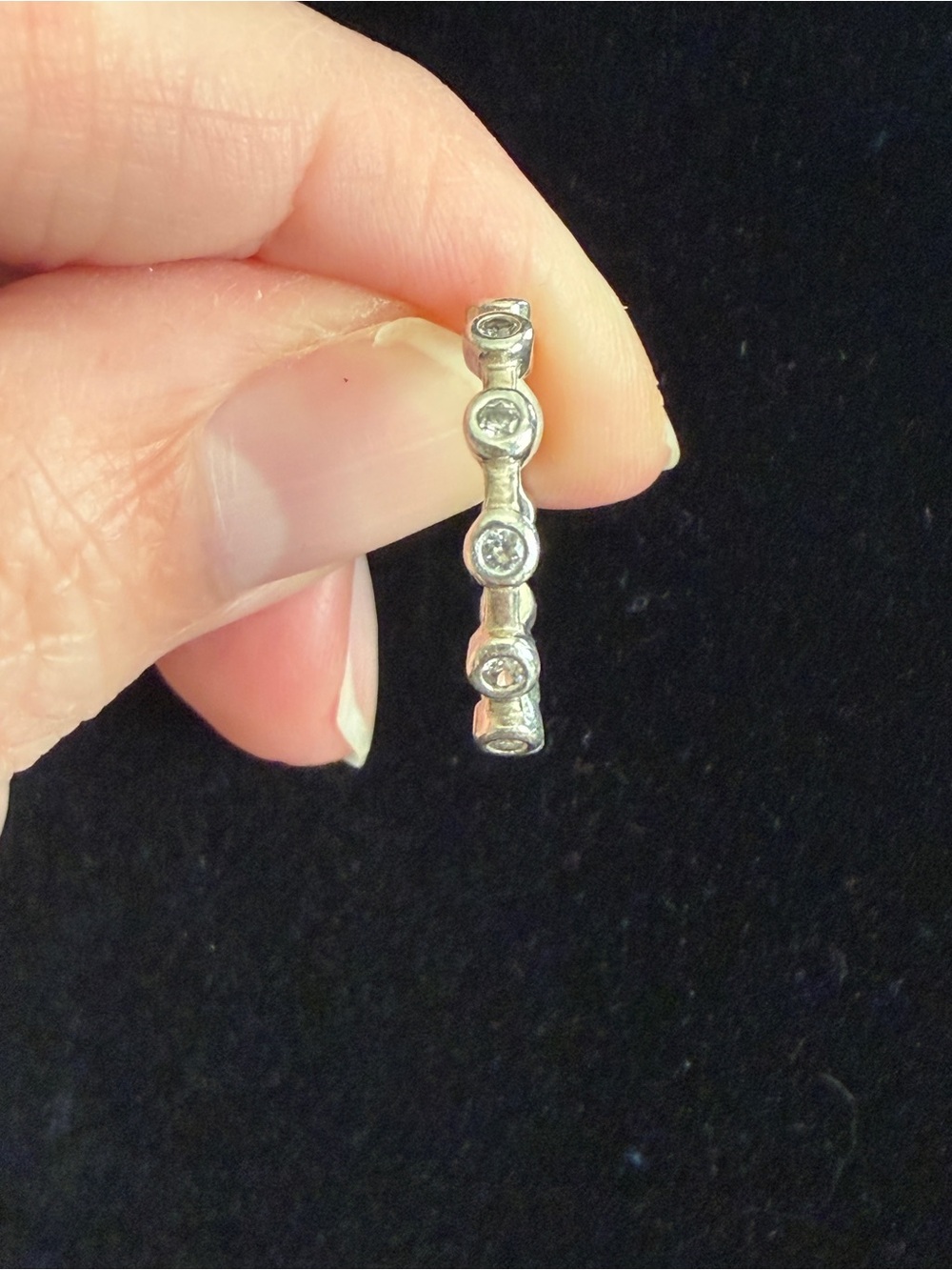 Silpada R2063 Roundabout Stack Ring Size 7 Sterling Silver CZ Retired .925